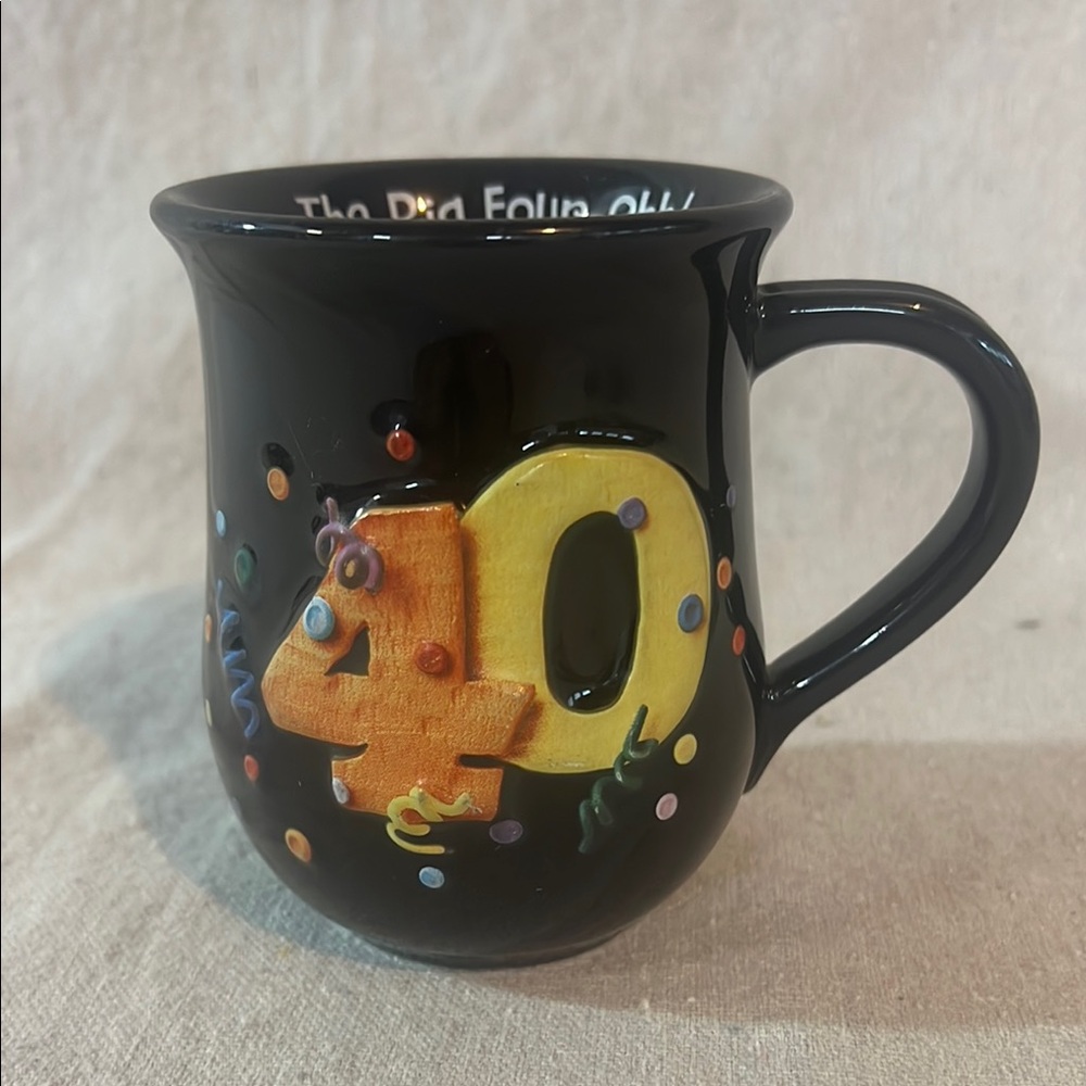 40th Birthday Black Mug with Colorful 40 Design